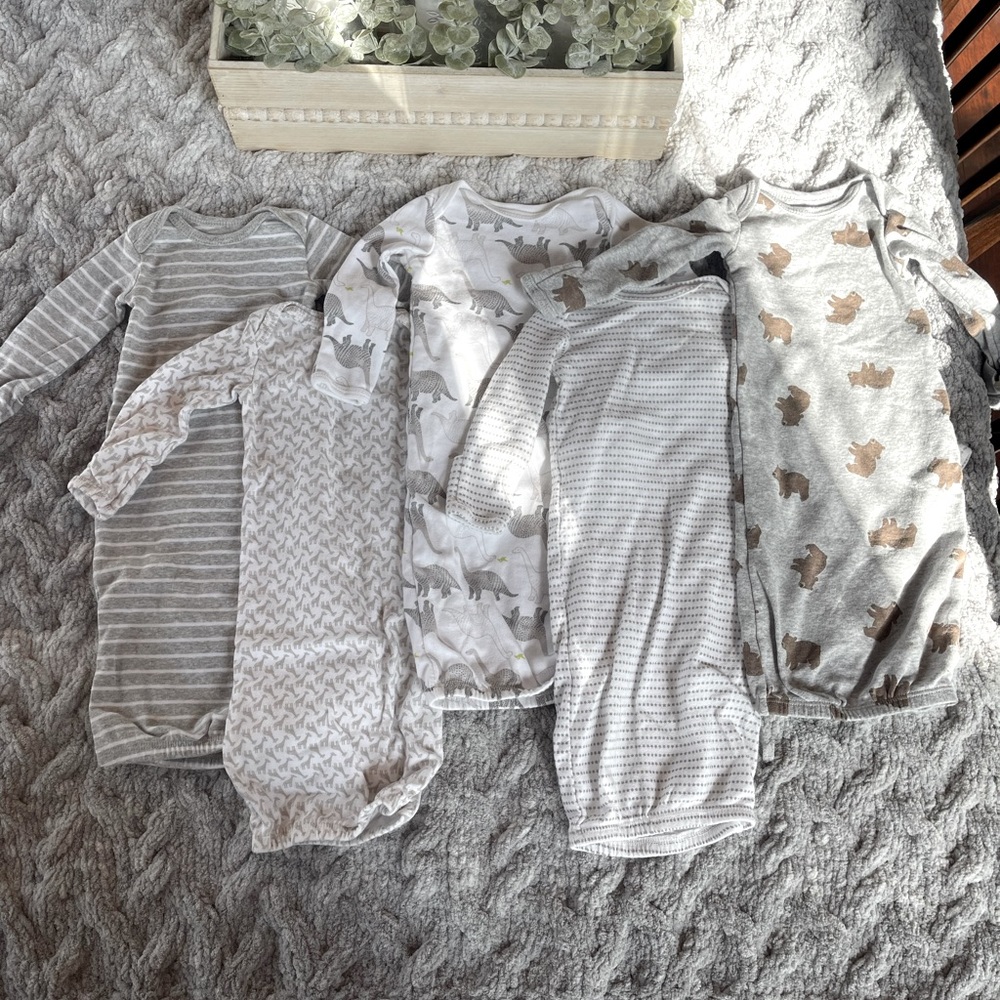 Gender neutral newborn sleep dresses